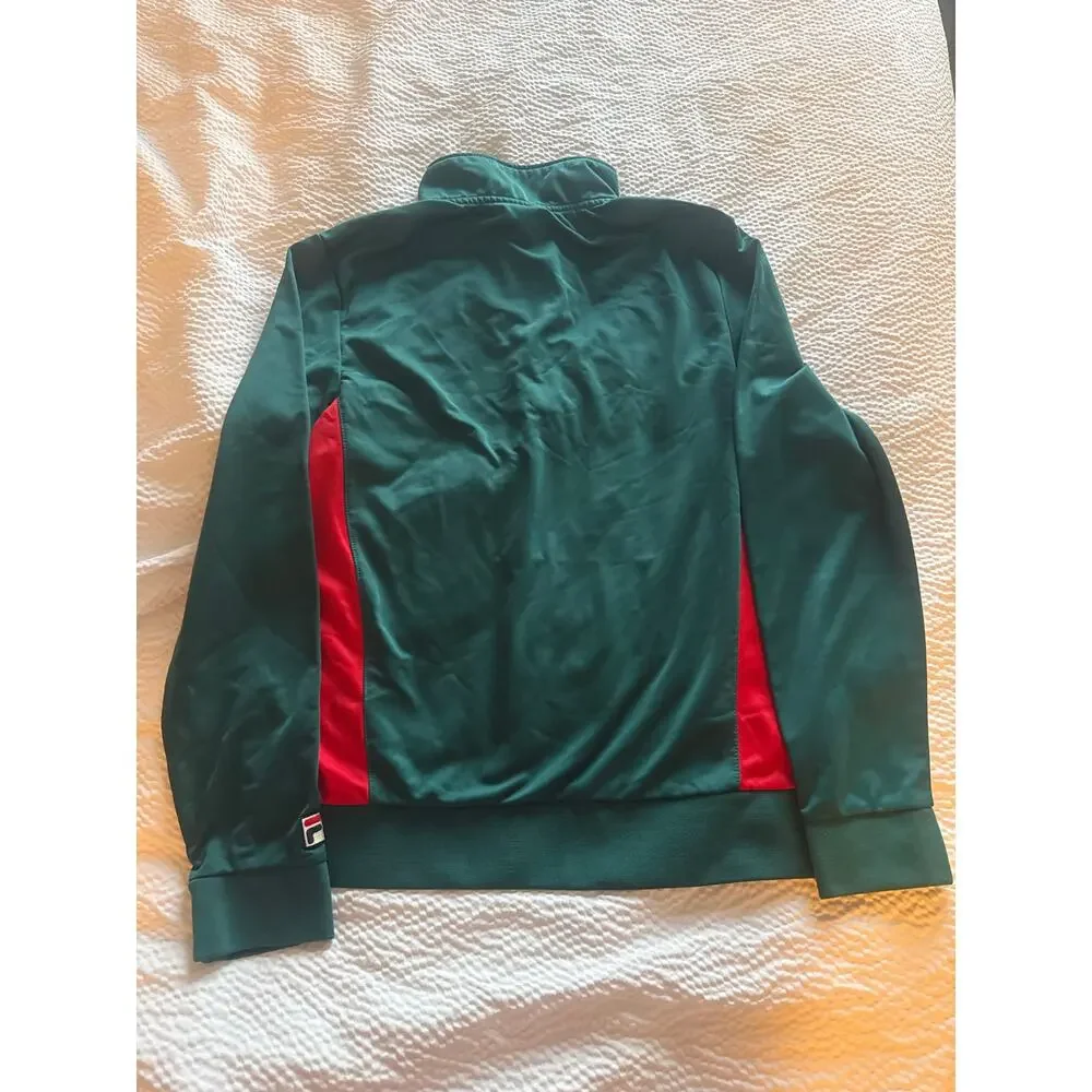 FILA Urban Outfitters 1/4 Zip Pullover Sz M  Green Red Yellow Colorblock Track